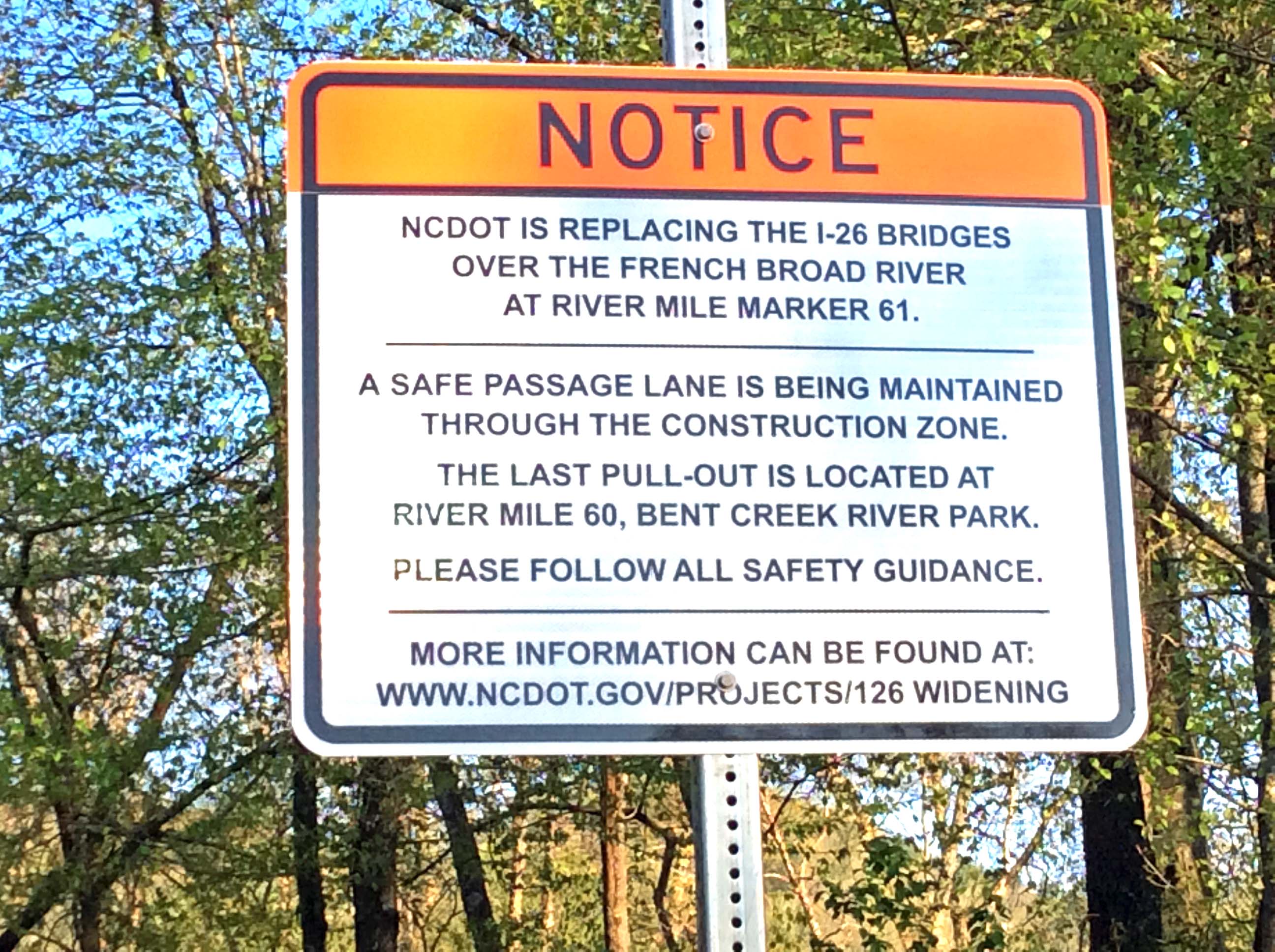 NCDOT I26 Widening River Safety